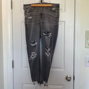 Grey distressed jeans